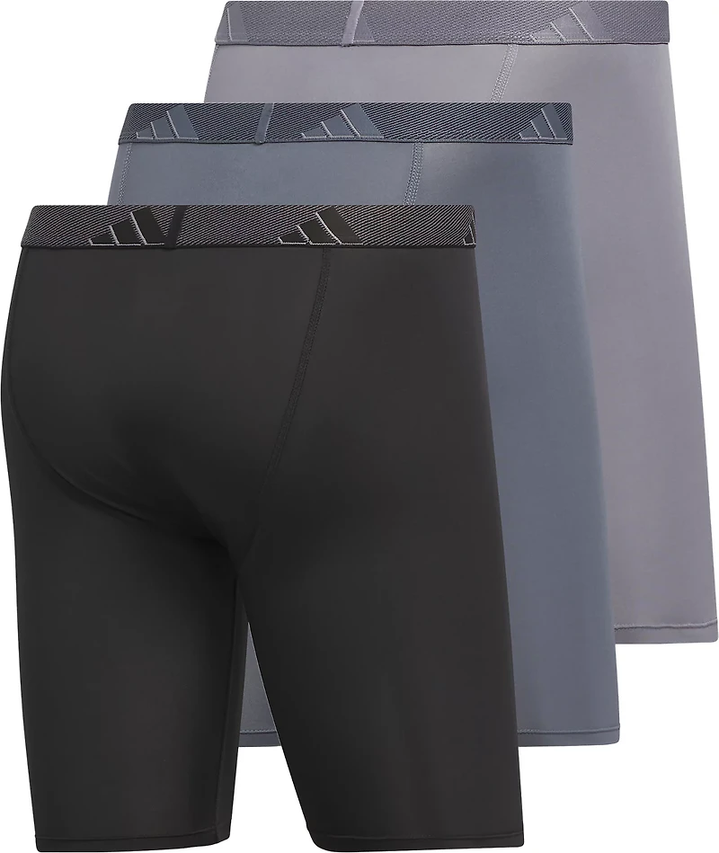 adidas Men's Microfiber Long Boxer Briefs 3-Pack