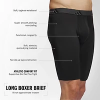 adidas Men's Microfiber Long Boxer Briefs 3-Pack