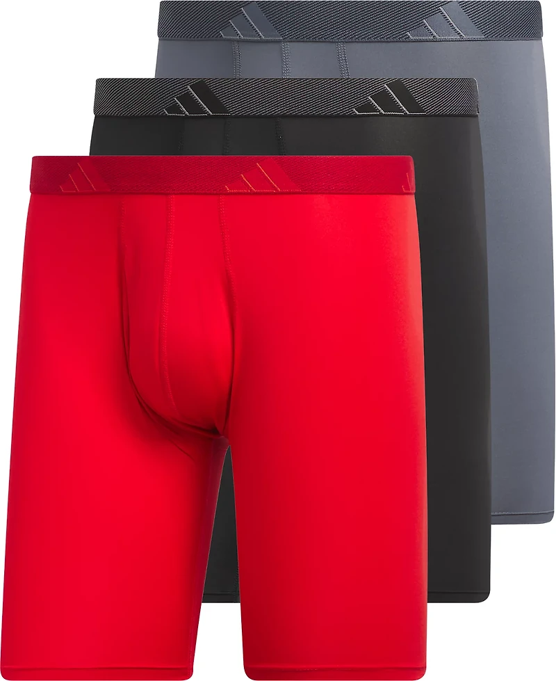 adidas Men's Microfiber Long Boxer Briefs 3-Pack