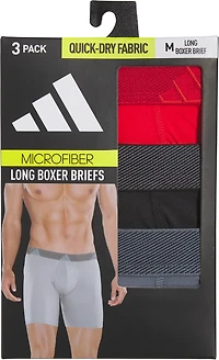 adidas Men's Microfiber Long Boxer Briefs 3-Pack
