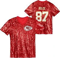 Outerstuff Women's Kansas City Chiefs Travis Kelce N&N Sequin Top
