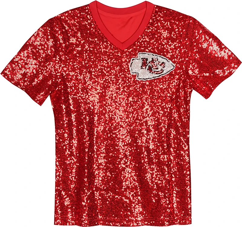 Outerstuff Women's Kansas City Chiefs Travis Kelce N&N Sequin Top