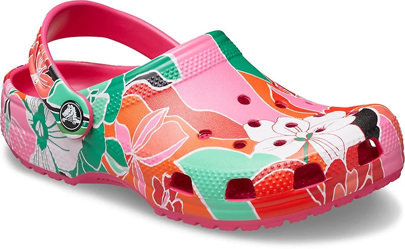 Crocs Kids' Classic Woodcut Floral Clogs