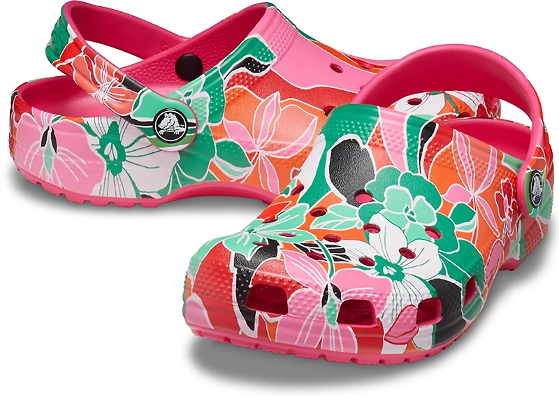 Crocs Kids' Classic Woodcut Floral Clogs