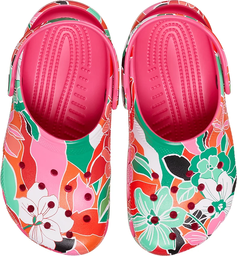 Crocs Kids' Classic Woodcut Floral Clogs