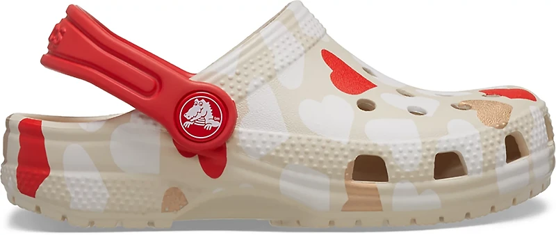 Crocs Toddler Girls' Classic Heart Print TD Clogs