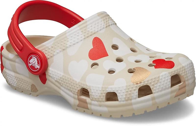 Crocs Toddler Girls' Classic Heart Print TD Clogs