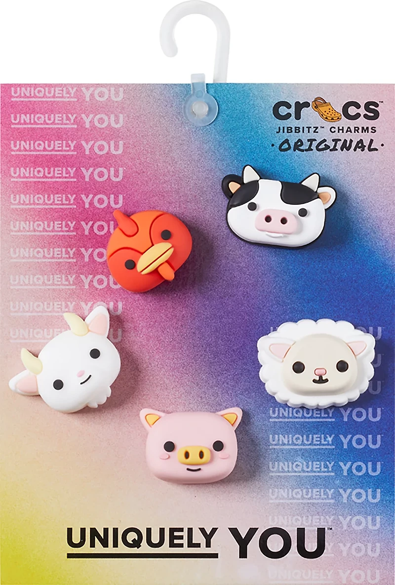 Crocs Jibbitz 3-D Farm Animal Faces Charms 5-Pack