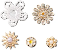 Crocs Jibbitz Elevated Flower Gem Charms 5-Pack