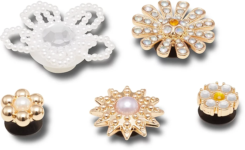 Crocs Jibbitz Elevated Flower Gem Charms 5-Pack