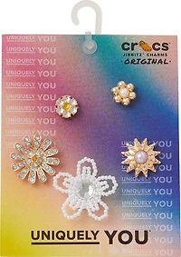 Crocs Jibbitz Elevated Flower Gem Charms 5-Pack