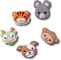 Crocs Jibbitz 3-D Animal Mix Face Charms 5-Pack