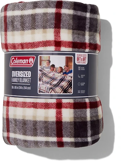 Coleman Oversize 96x96 Denver Plaid Family Blanket