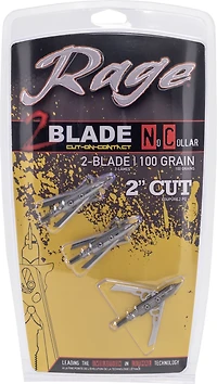 RAGE 2 Blade No Collar Cut on Contact 100-Grain Broadhead