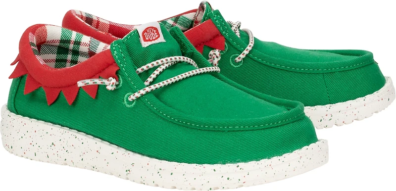 HEYDUDE Kids' Wally Holiday Elf Shoes