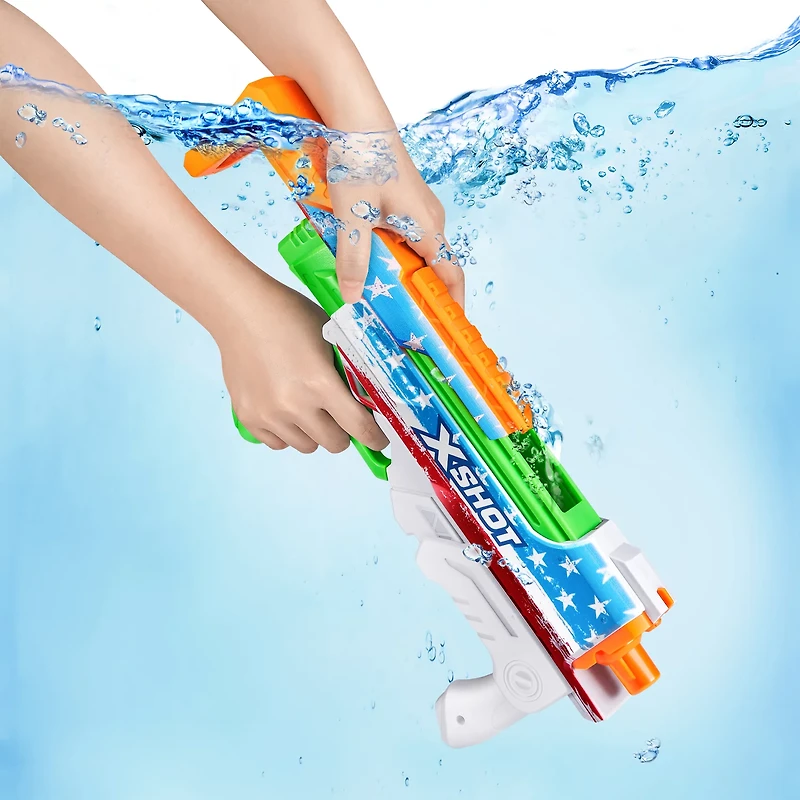 ZURU Kids' X-Shot Fast-Fill Skins Hyperload USA Water Blaster