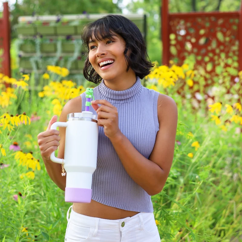 CharCharms Cute Animal Straw Topper Set