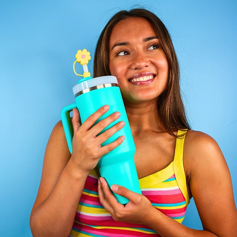 CharCharms Flower Straw Toppers 4-Pack