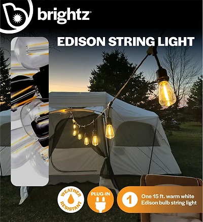 Brightz Edison Bulb Plug-In String Lights
