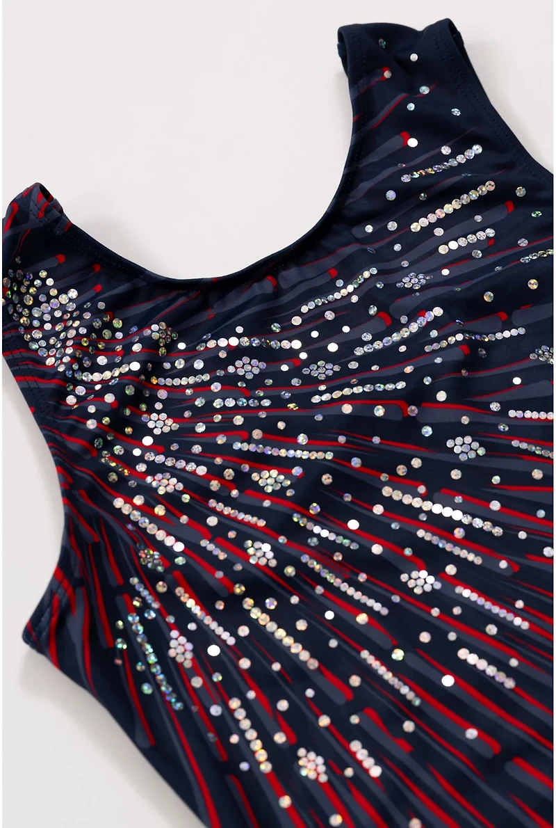 GK Women's Sovereign Sparkle Replica Gymnastics Tank Leotard