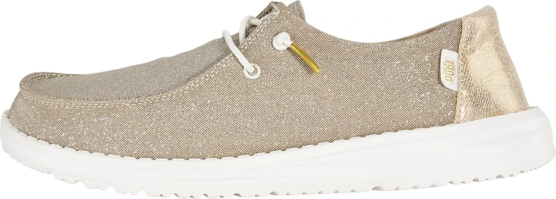 HEYDUDE Women's Wendy Metallic Sparkles Rose Slip-On Shoes