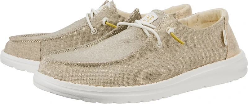 HEYDUDE Women's Wendy Metallic Sparkles Rose Slip-On Shoes