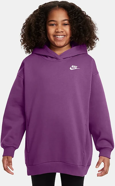 Nike Girls' Clube Fleece Oversized Pullover Hoodie