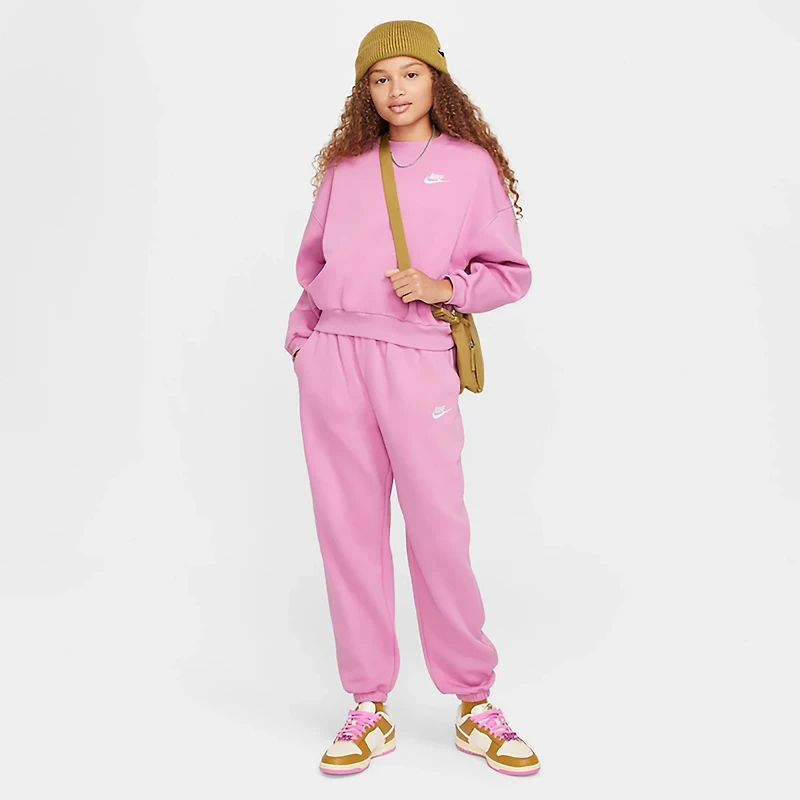 Nike Sportswear Girl's Club Fleece Boxy Crew-Neck Sweatshirt