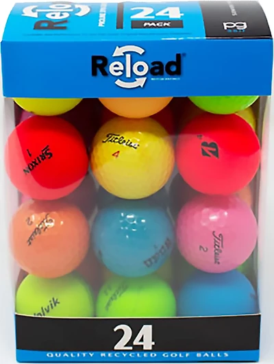 Reload 2024 Optic Color Premium Brands Recycled Golf Balls 24-Pack