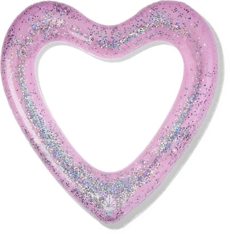 O'Rageous Adults' Glitter Heart Pool Tube