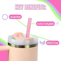 CharCharms 30 oz Glitter Straws 6-Pack