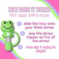 CharCharms Cute Animal Straw Topper Set