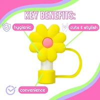 CharCharms Flower Straw Toppers 4-Pack