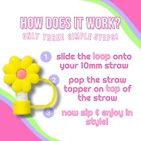 CharCharms Flower Straw Toppers 4-Pack