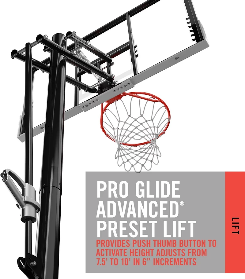 Spalding Pro Glide 54 in Inground Acrylic Basketball Hoop