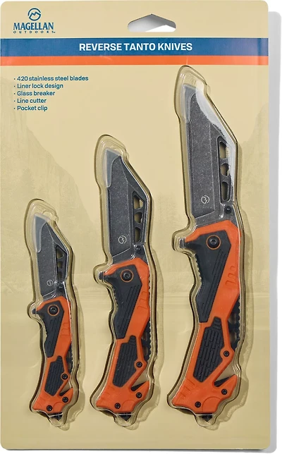 Magellan Outdoors 3-Piece Reverse Tanto Folding Knife