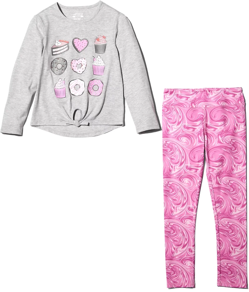 BCG Girls' (4-6X) Long Sleeve Front Tie Legging Set