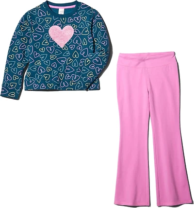 BCG Girls' (4-6X) Long Sleeve Crew Flare 2 Piece Set
