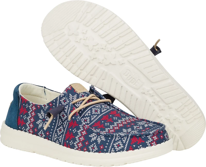 HEYDUDE Women's Fairisle Sweater Slip-on Shoes