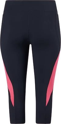BCG Women's Plus Mid Rise Color Block Crop Leggings