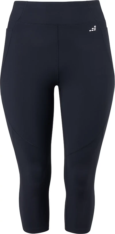 BCG Women's Plus Mid Rise Color Block Crop Leggings