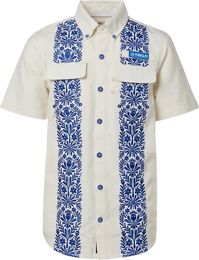 Magellan Outdoors Boys' Laguna Madre Talavera Azul Button Down Shirt