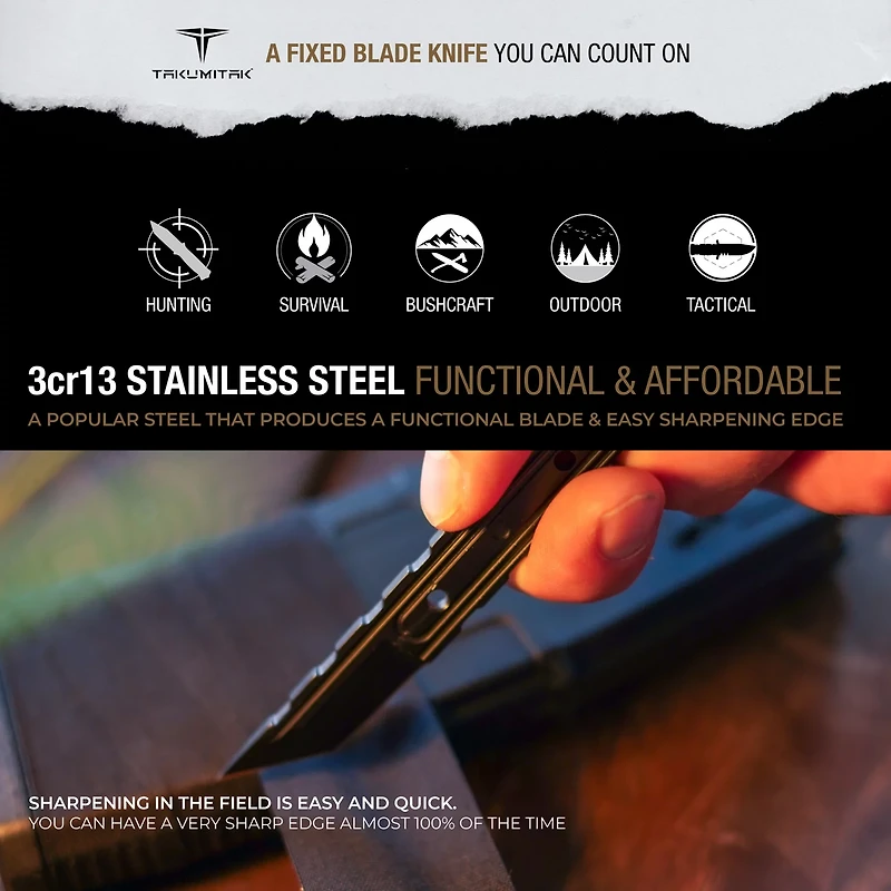 Takumitak Utility 3cr13 Fixed Blade Knife