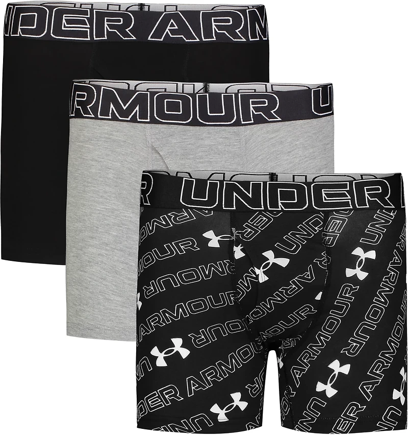 Under Armour Boys' Performance Cotton Boxer Briefs 3-Pack