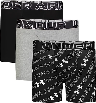 Under Armour Boys' Performance Cotton Boxer Briefs 3-Pack