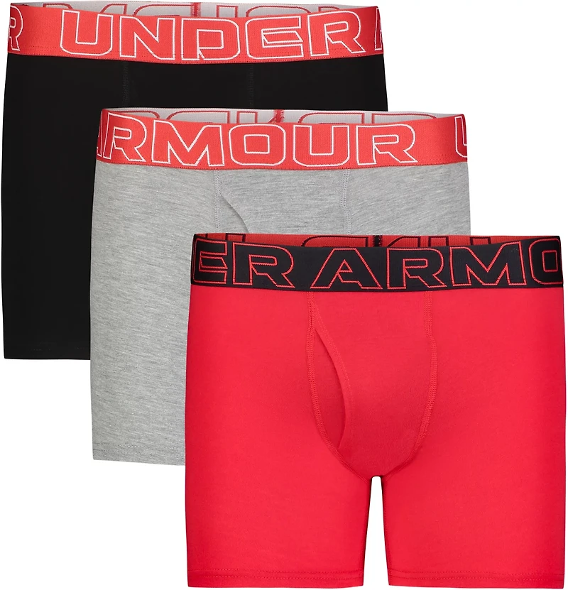 Under Armour Boys' Performance Cotton 3 Pack Boxer Set