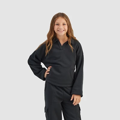 Freely Girls' Reagan Collared Pullover Sweatshirt