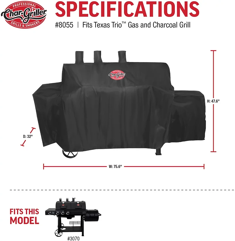 Char-Griller Texas Trio Grill Cover