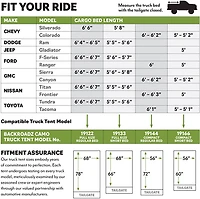 Napier Outdoors Backroadz 2-Person Camo Truck Tent - 6'-6'3" Compact Regular
