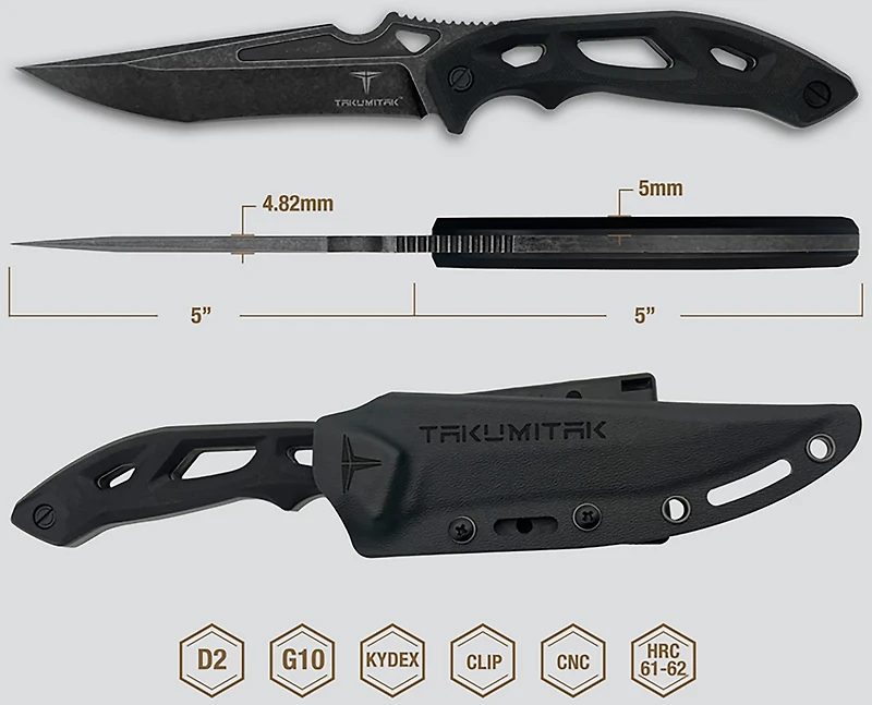 Takumitak Unhinged D2 Fixed Blade Knife